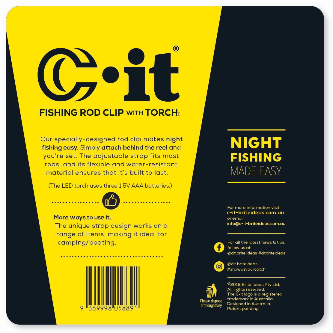 Buy C.It Fishing Rod Clip and Torch - Great gift or treat yourself