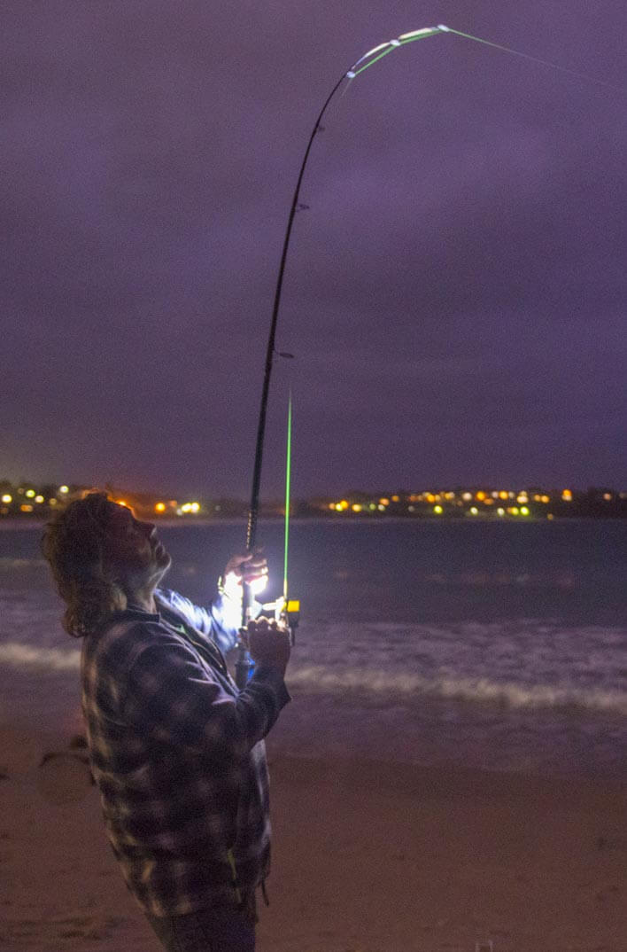 Night fishing using the C.it Fishing Rod Clip